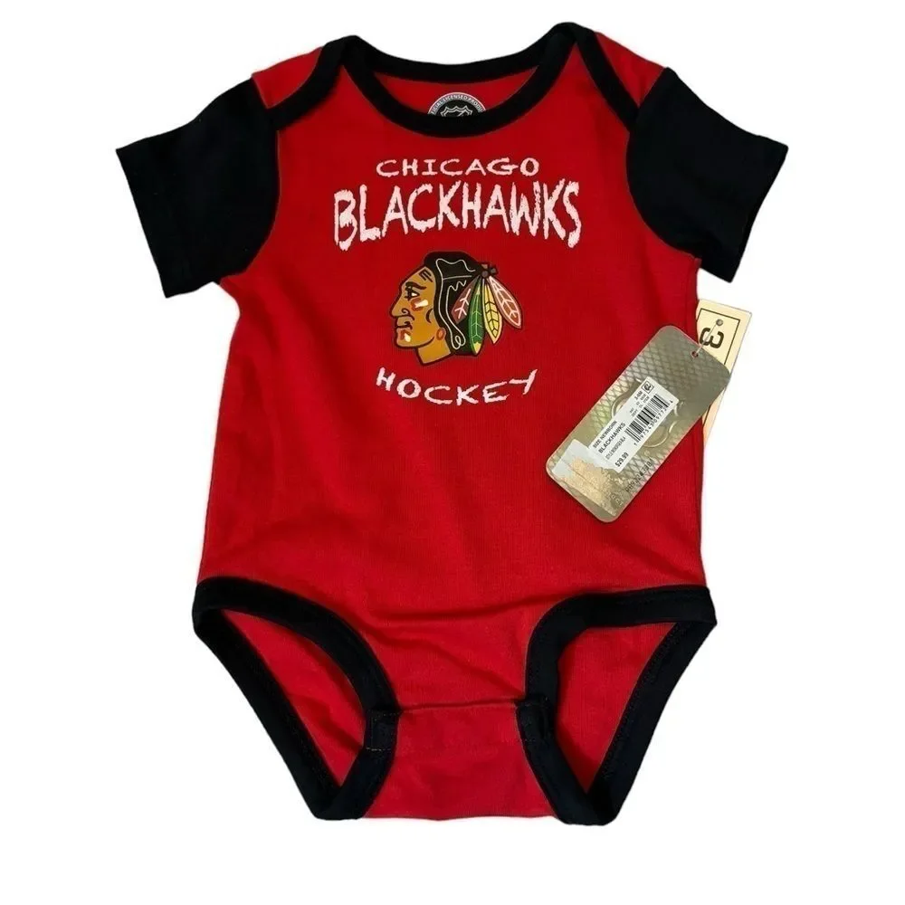 NEW NHL Chicago Blackhawks bodysuits 3 piece bodysuit 3-6M 3-6 months baby